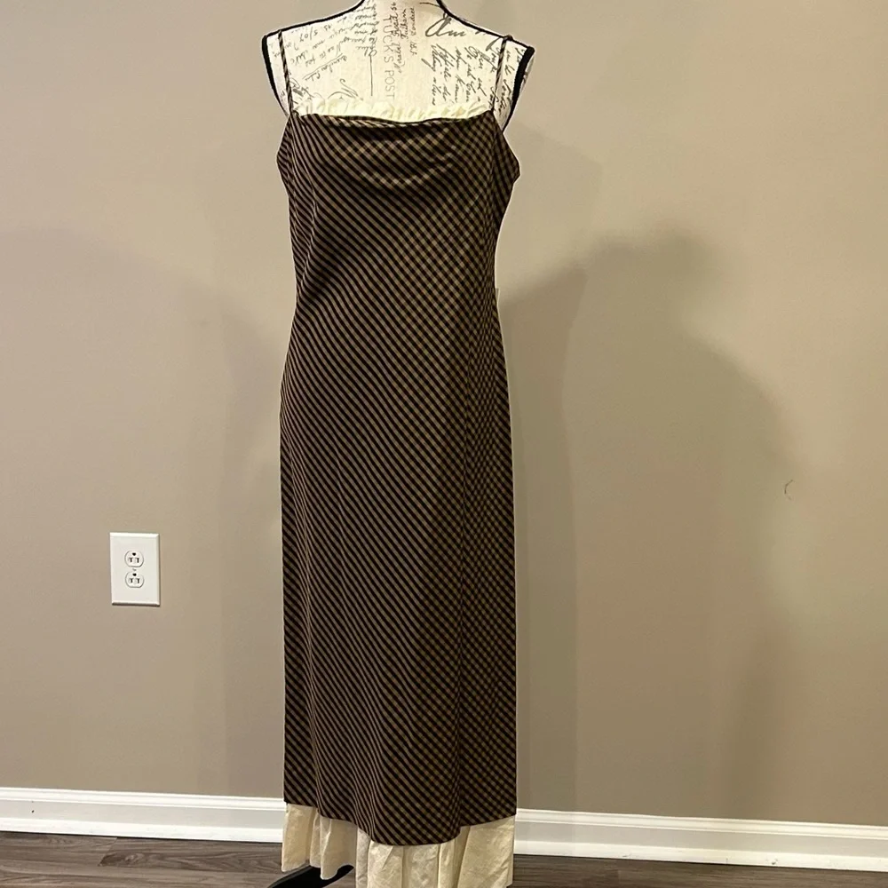 ANTONIO MELANI Brown and Cream Dress - Picture 4 of 12